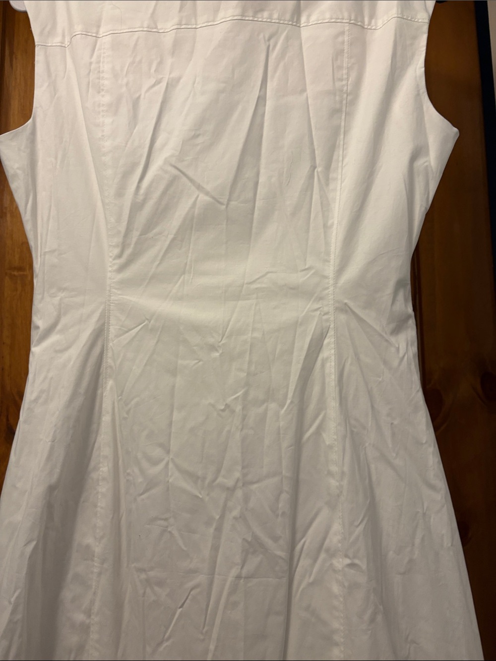 Derek Lam 10 Crosby Poplin Runched Midi Sleeveless Shirtdress Soft white SZ 8 - Picture 7 of 9